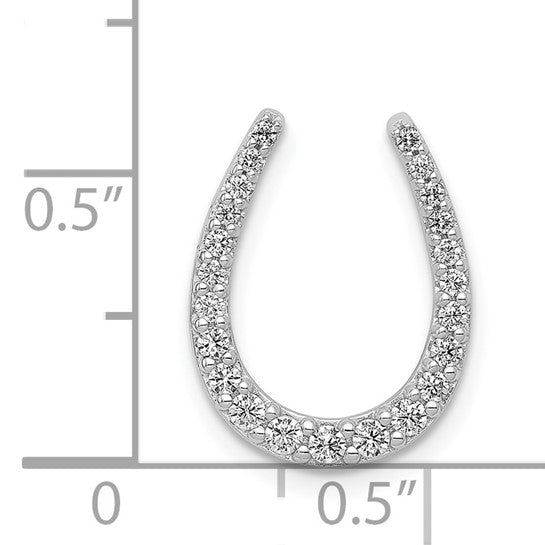 14kt White Gold 1/4ct. Diamond Horseshoe Chain Slide
