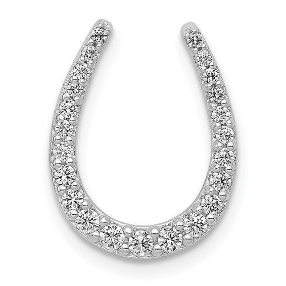 14kt White Gold 1/4ct. Diamond Horseshoe Chain Slide