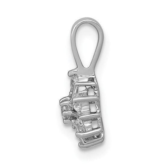 14kt White Gold 1/4ct. Diamond Floral Pendant