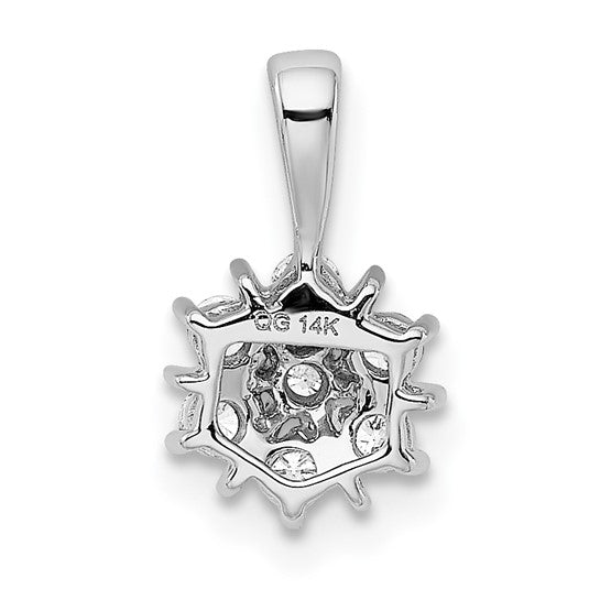 14kt White Gold 1/4ct. Diamond Floral Pendant