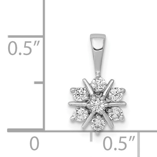14kt White Gold 1/4ct. Diamond Floral Pendant