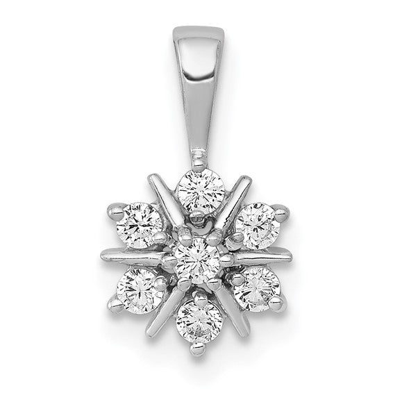 14kt White Gold 1/4ct. Diamond Floral Pendant