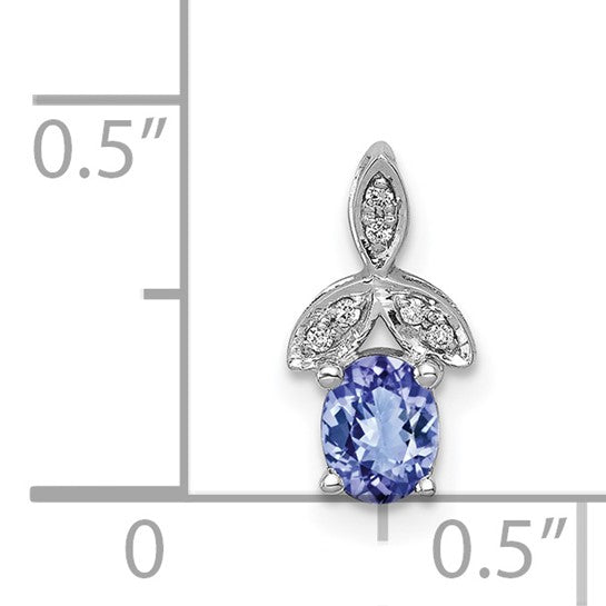 14kt White Gold Diamond and .45 Tanzanite Chain Slide