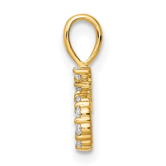 14KT Yellow Gold Diamond Number 5 Pendant