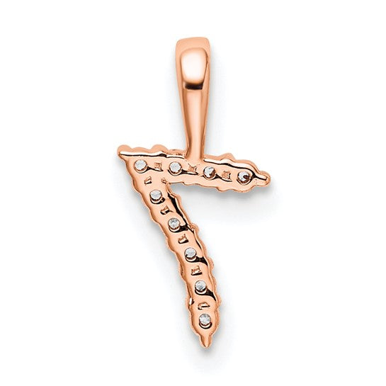 14kt Rose Gold Diamond Number 7 Pendant