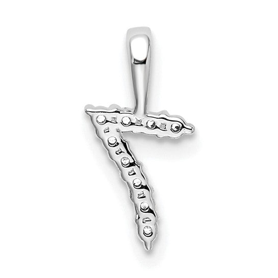 14kt White Gold Diamond Number 7 Pendant