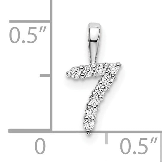 14kt White Gold Diamond Number 7 Pendant