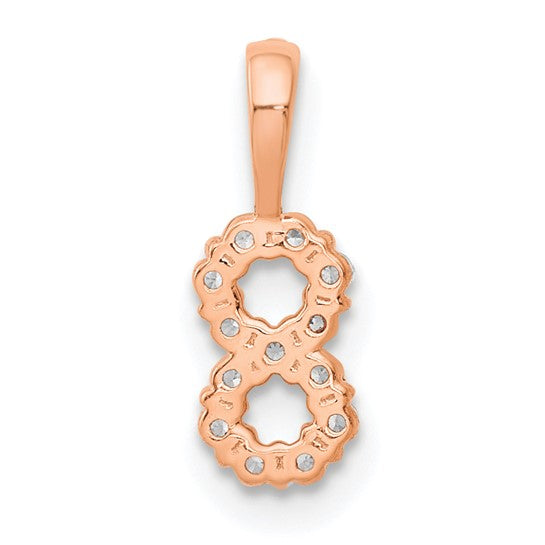 14kt Rose Gold Diamond Number 8 Pendant