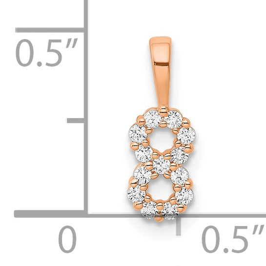 14kt Rose Gold Diamond Number 8 Pendant