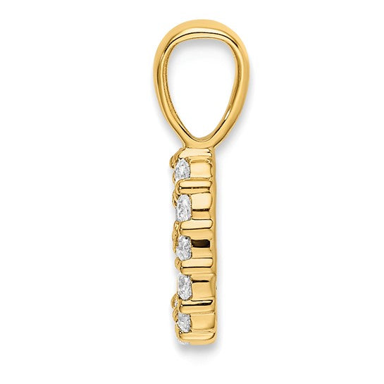 14kt Yellow Gold Diamond Number 9 Pendant