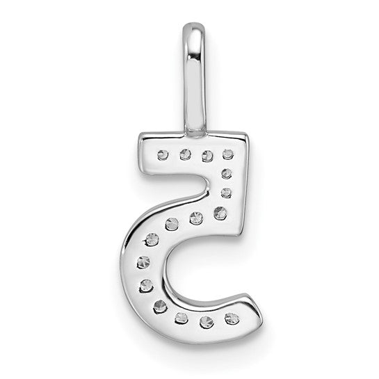 14kt White Gold Diamond Number 5 Pendant