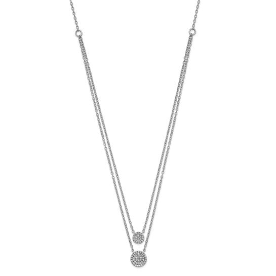 14kt White Gold Double Strand 18 inch Necklace