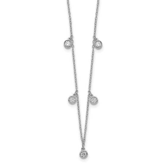 14kt White Gold 5-station Diamond 18in Necklace