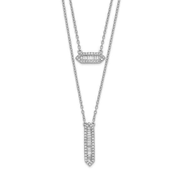 14kt White Gold Double Strand 18in Necklace