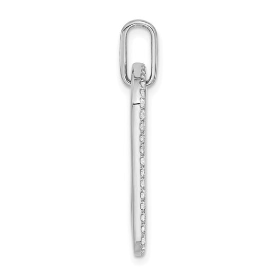 14kt White Gold Personalized Diamond Dog Tag Charm