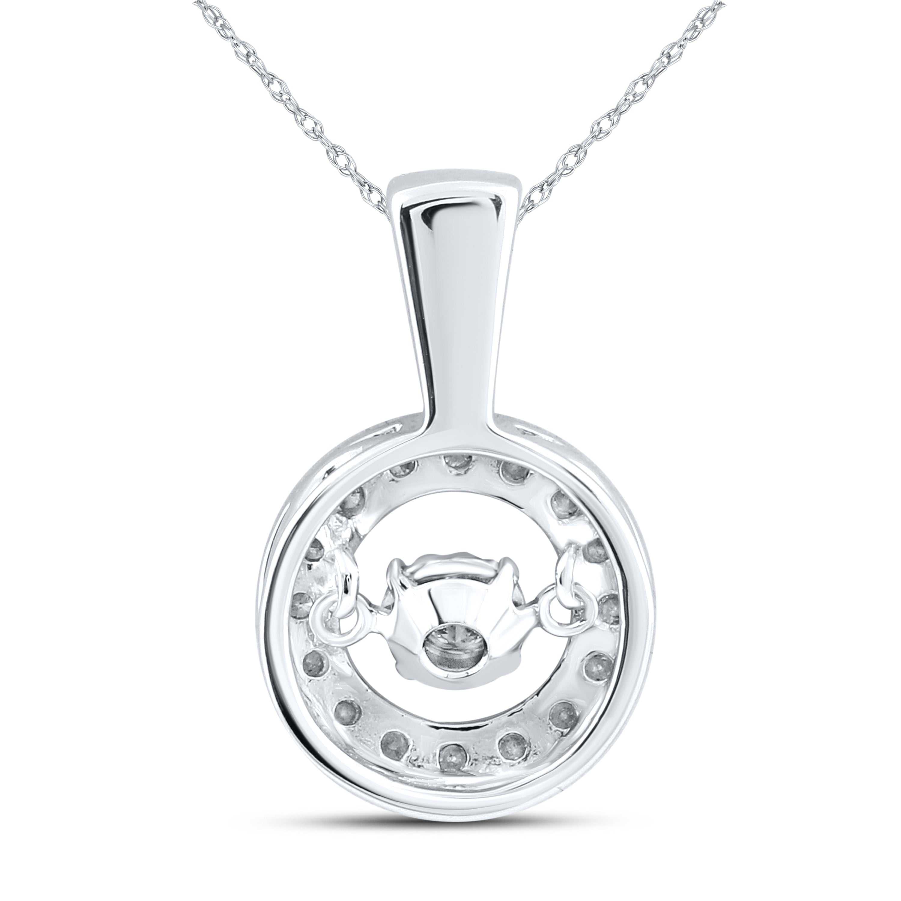 10K WHITE GOLD DANCING DIAMOND NECKLACE 0.25 CTW