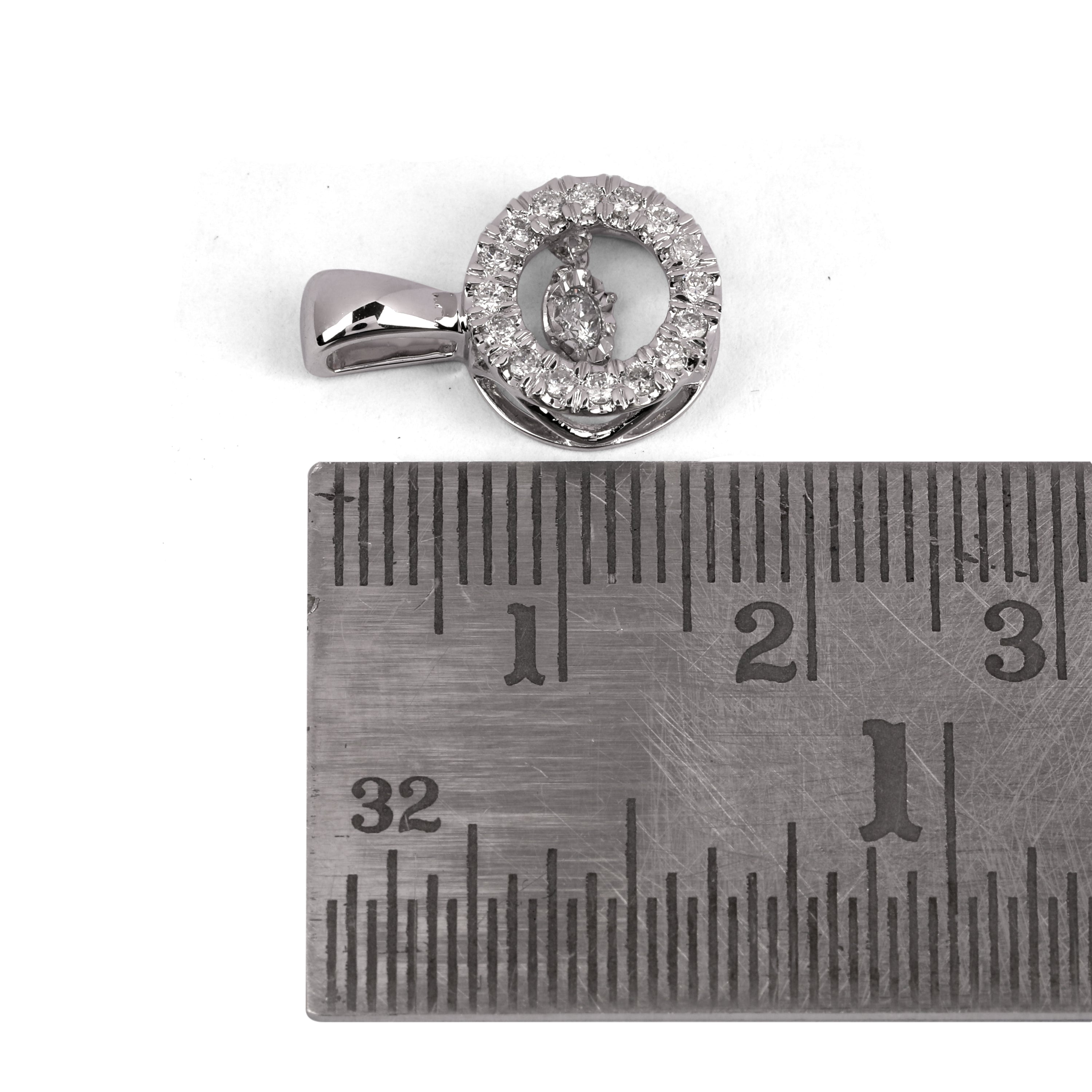 10K WHITE GOLD DANCING DIAMOND NECKLACE 0.25 CTW