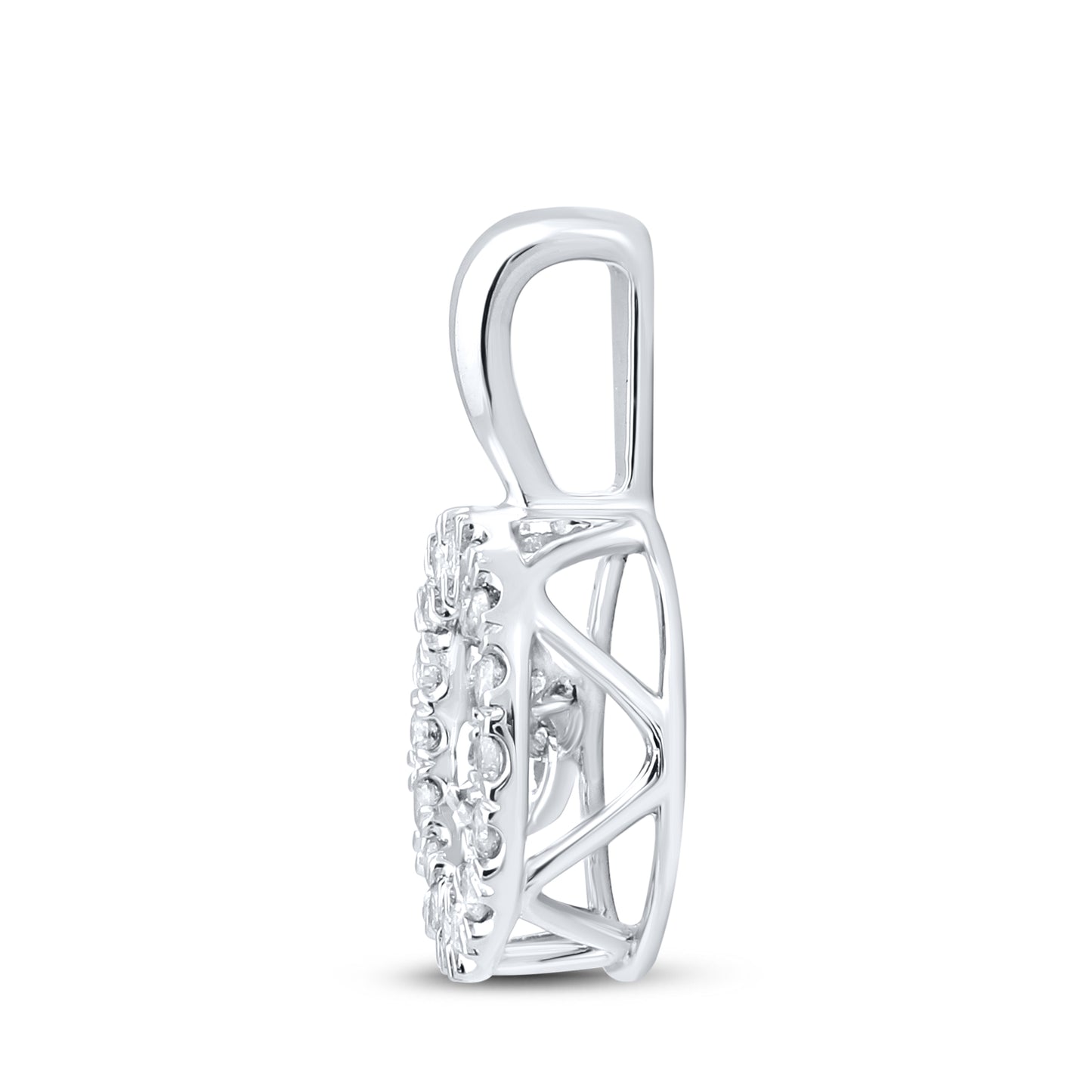 10K WHITE GOLD DANCING DIAMOND NECKLACE 0.25 CTW