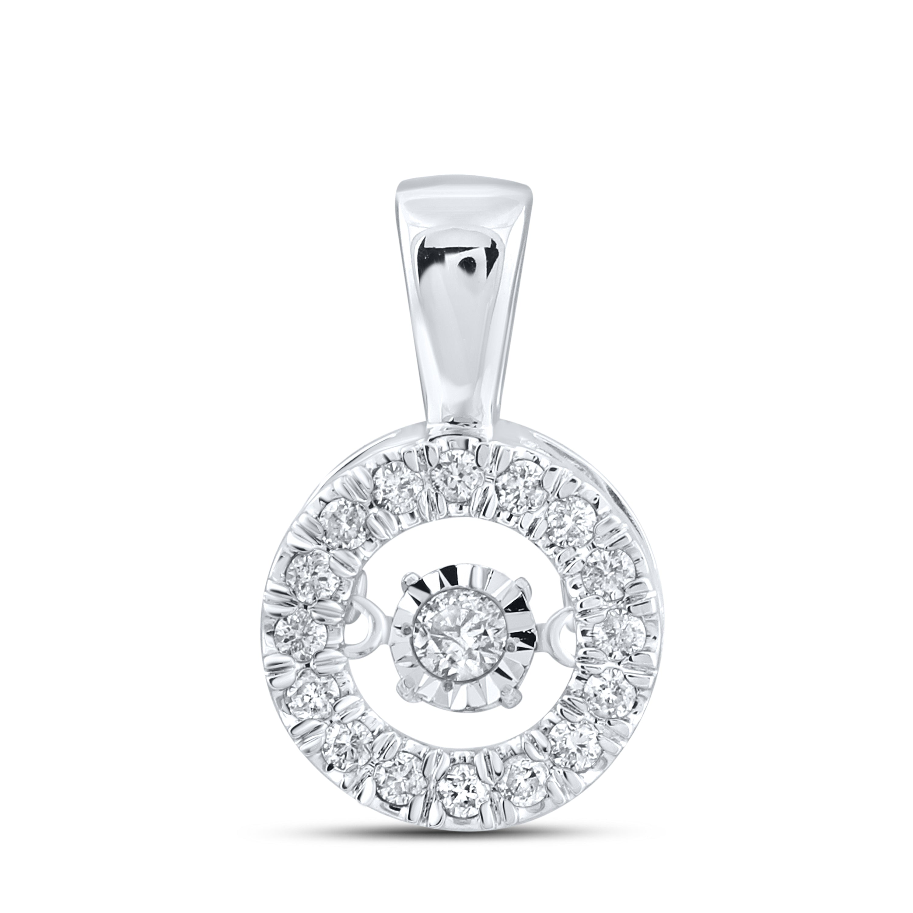 10K WHITE GOLD DANCING DIAMOND NECKLACE 0.25 CTW