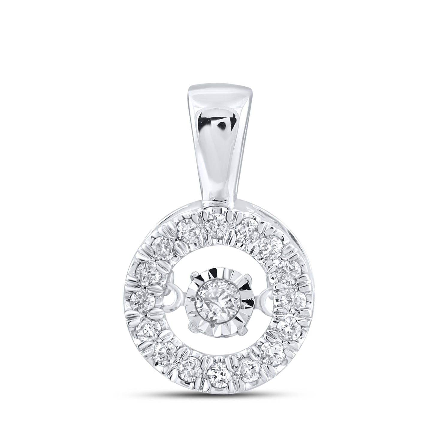 10K WHITE GOLD DANCING DIAMOND NECKLACE 0.25 CTW