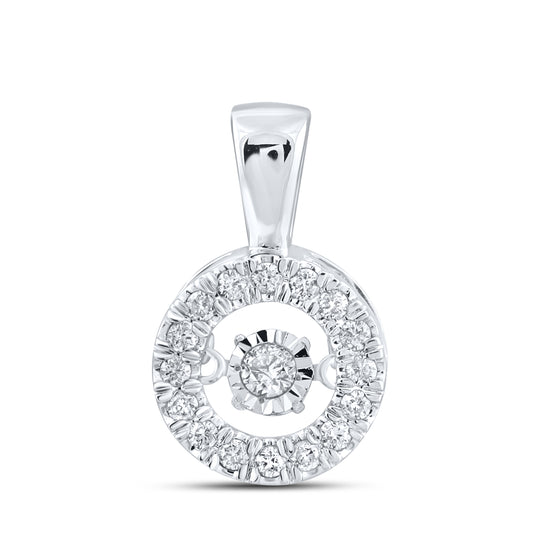 10K WHITE GOLD DANCING DIAMOND NECKLACE 0.25 CTW