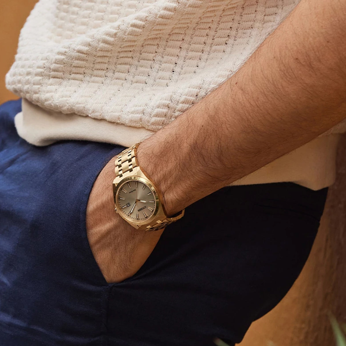 Men’s Citizen Eco-Drive® Classic Gold-Tone IP Watch with Champagne Dial