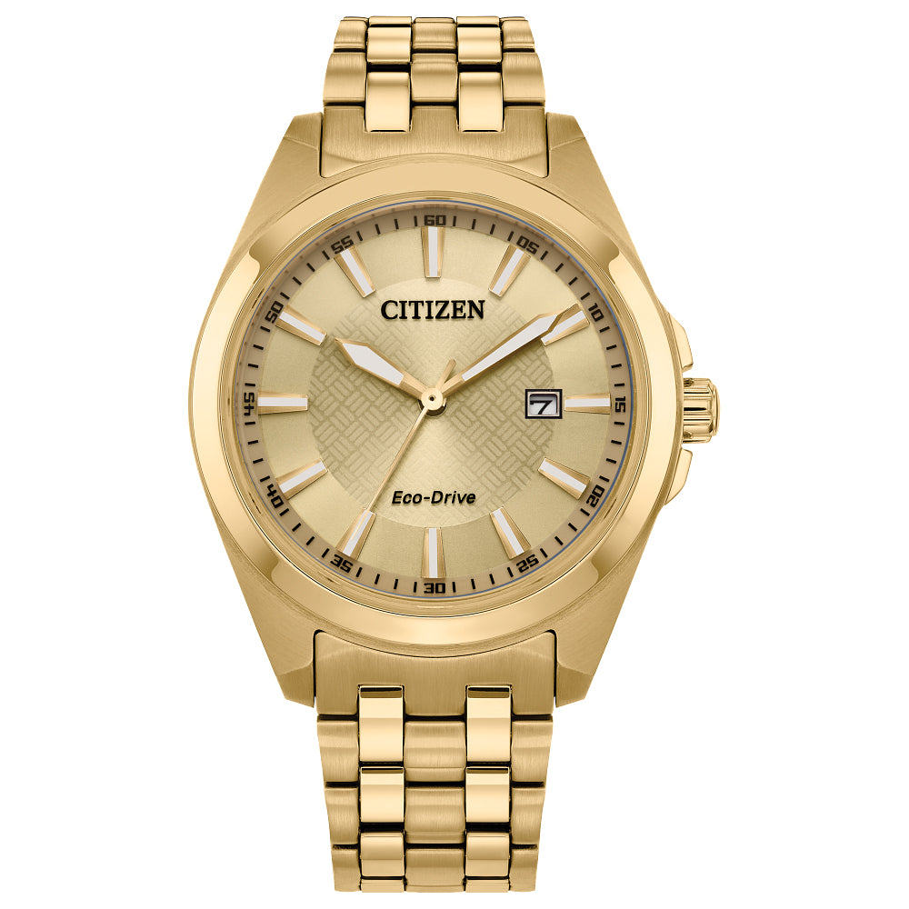 Men’s Citizen Eco-Drive® Classic Gold-Tone IP Watch with Champagne Dial