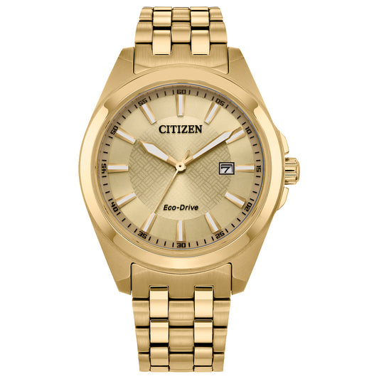 Men’s Citizen Eco-Drive® Classic Gold-Tone IP Watch with Champagne Dial