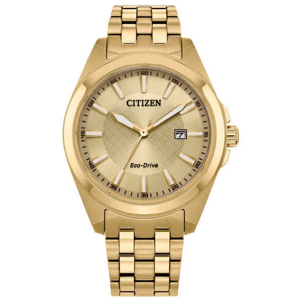 Men’s Citizen Eco-Drive® Classic Gold-Tone IP Watch with Champagne Dial