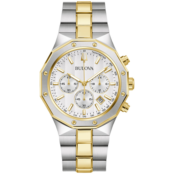 Bulova Men’s Marine Star Chronograph Watch – Stainless Steel & Black Dial