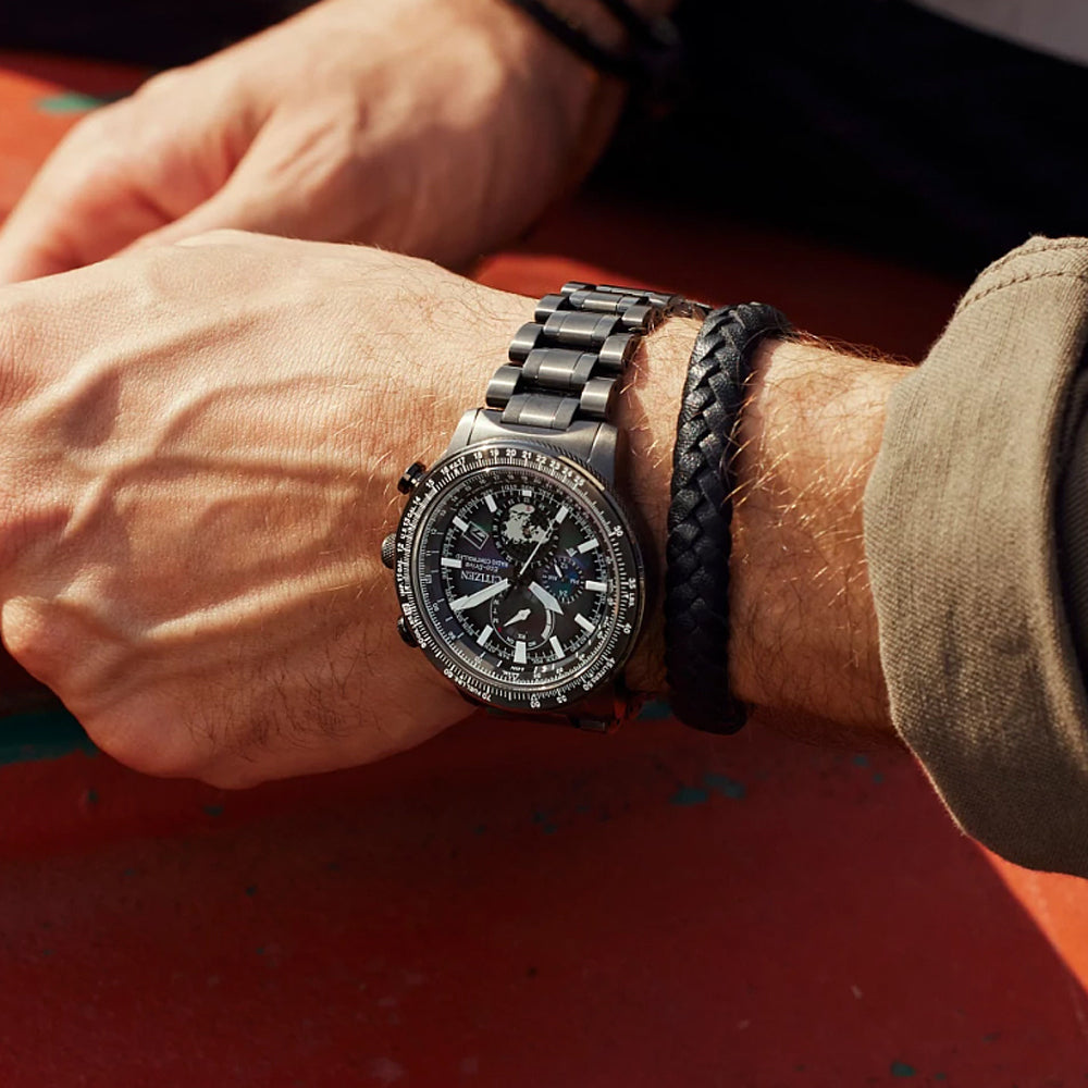 Citizen Limited Edition Citizen Promaster Geo Trekker Blue Dial Grey Stainless Steel Bracelet Watch 46mm