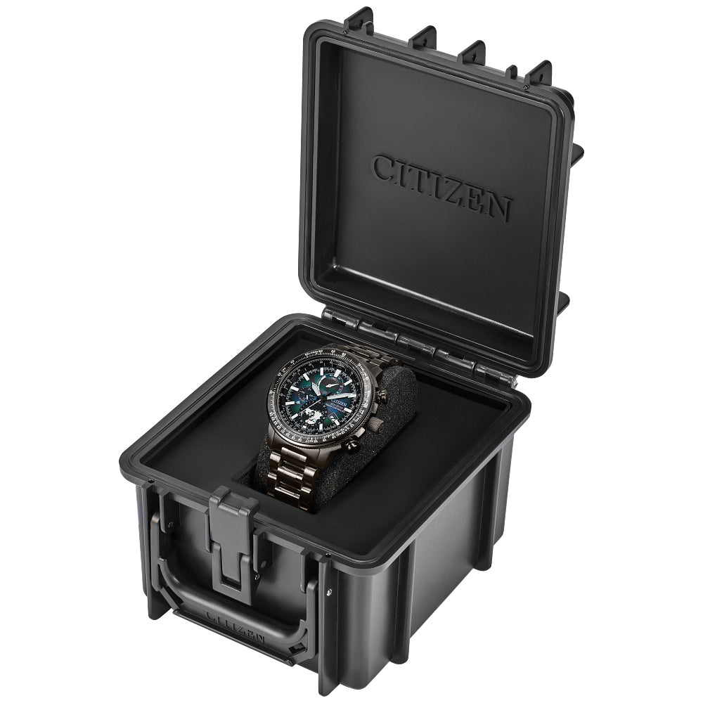 Citizen Limited Edition Citizen Promaster Geo Trekker Blue Dial Grey Stainless Steel Bracelet Watch 46mm