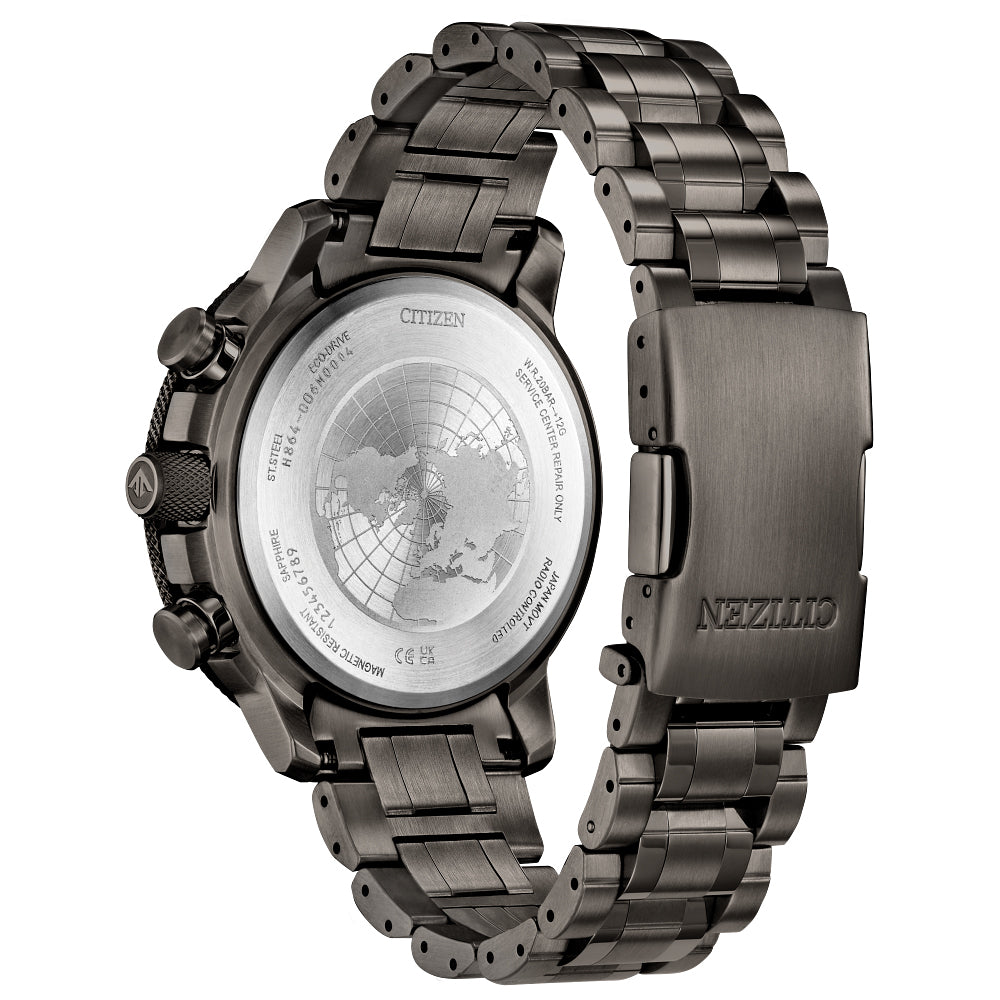 Citizen Limited Edition Citizen Promaster Geo Trekker Blue Dial Grey Stainless Steel Bracelet Watch 46mm