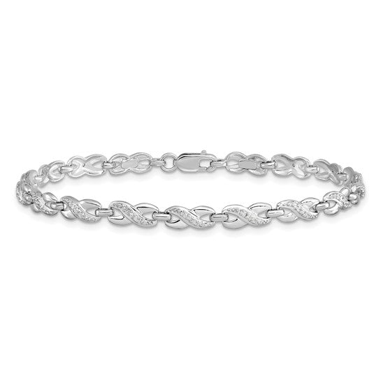 Sterling silver .032 cttw dia bracelet