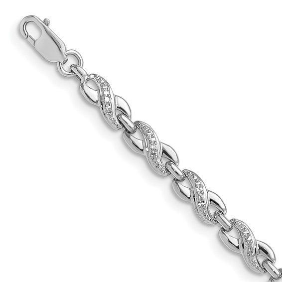 Sterling silver .032 cttw dia bracelet