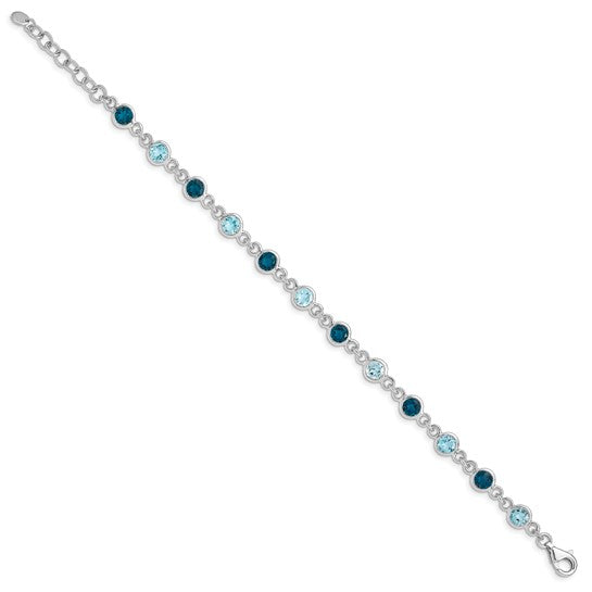 Sterling silver London and Swiss blue topaz bracelet