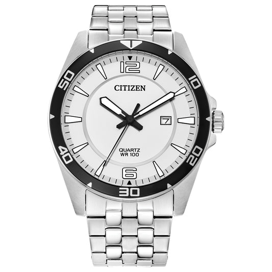 Citizen Quartz Men's Silver Tone Stainless Steel Bracelet Watch