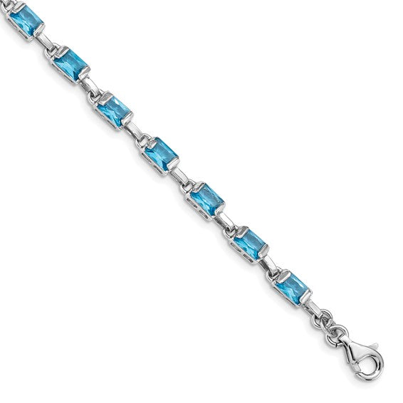 Sterling silver blue topaz bracelet