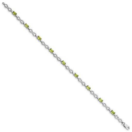 925 silver peridot bracelet