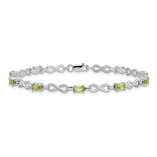 925 silver peridot bracelet