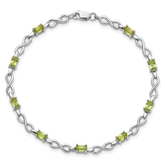925 silver peridot bracelet