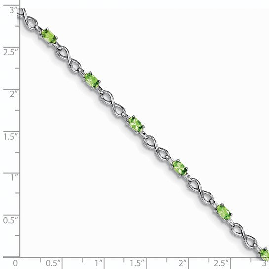 925 silver peridot bracelet
