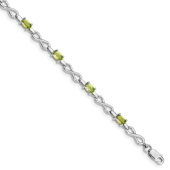 925 silver peridot bracelet