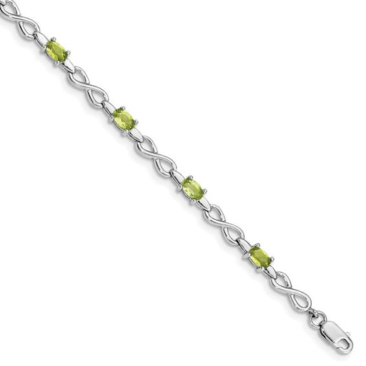 925 silver peridot bracelet