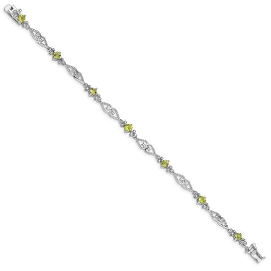 925 CZ Peridot tennis bracelet