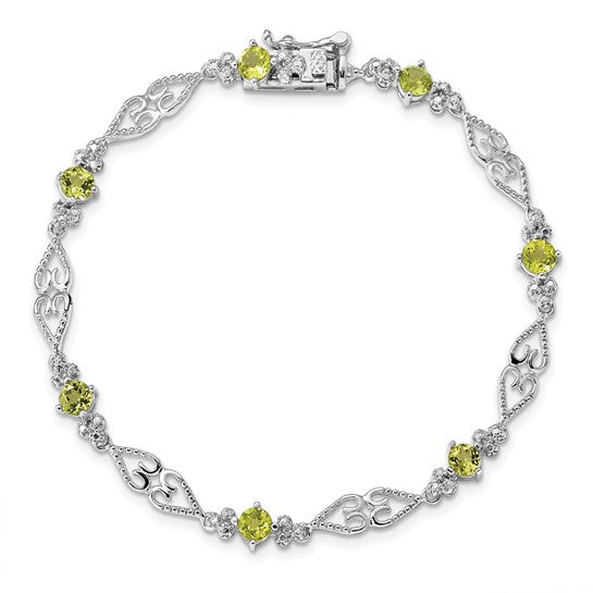 925 CZ Peridot tennis bracelet