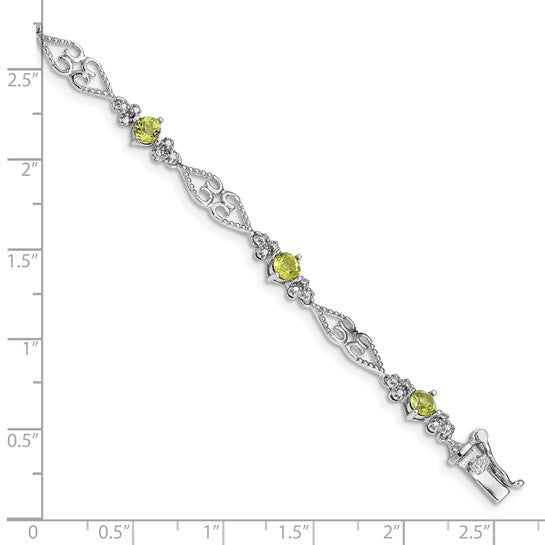 925 CZ Peridot tennis bracelet
