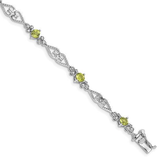 925 CZ Peridot tennis bracelet