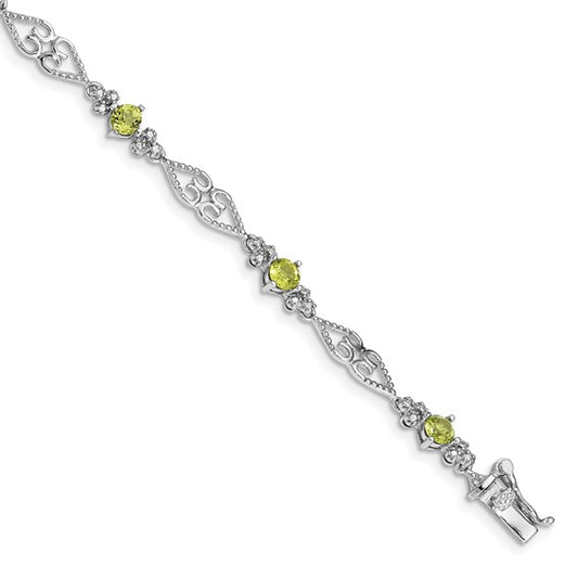 925 CZ Peridot tennis bracelet