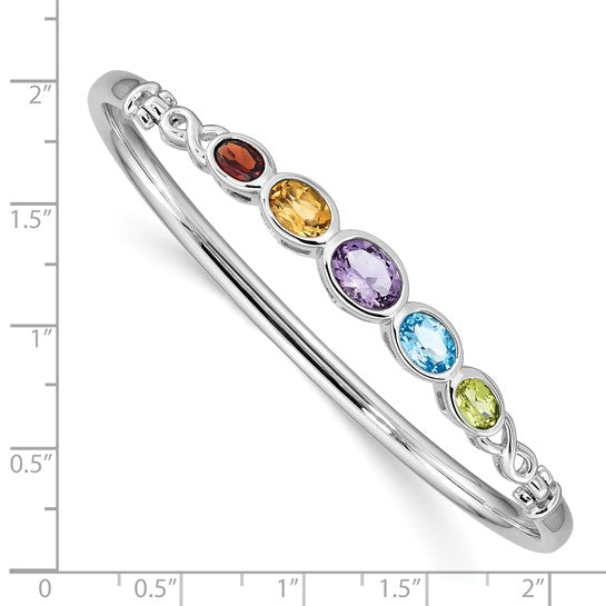 Multi gemstone bangle